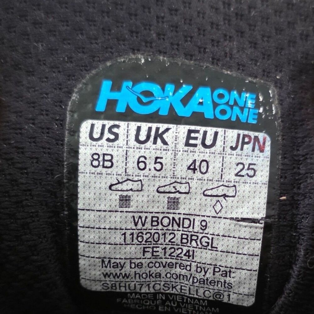 Hoka Bondi 9 Womens 8 Black Rose Gold Running Shoes 1162012 BRGL Sneakers - Picture 9 of 9
